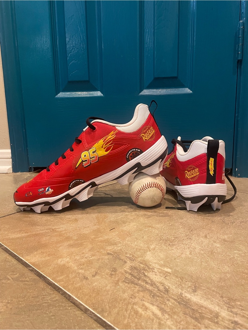 ⚡️ Custom Lightning McQueen Baseball Cleats ⚡️
